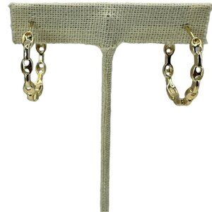 Gold Filled Chain Linked Hoops Earrings‎ NTW